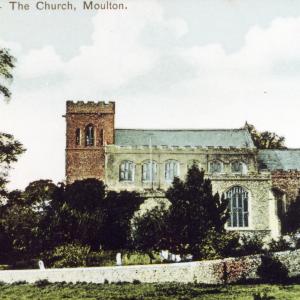 1900s Parr postcard Saint Peters Church Moulton 1106