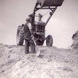 1950 Trinity Hall farm silage making Mortlock on tractor 2