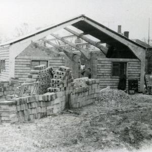 1957 work in progress on the second Village Hall viewed f