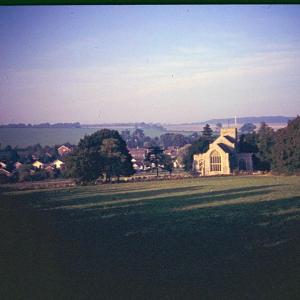 1970s Moulton Suffolk Saint Peters Church from Plantatio