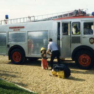 1985 Village Hall Moulton playgroup firemen from Newmarke