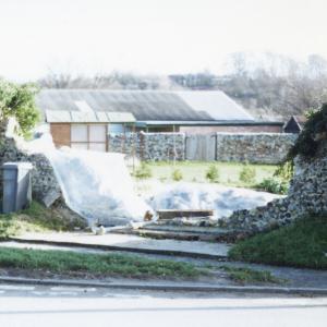 1990 The Cross roads car crash damages wall854