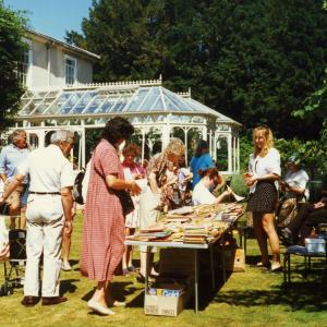 1996 July The Priory Fun Day book stall Jane Gunson384