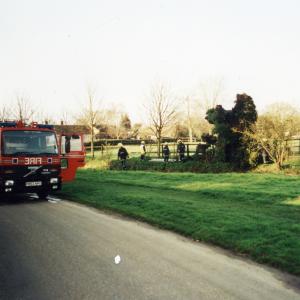 2001 Fire Brigade attend burning tree stump in Brookside974