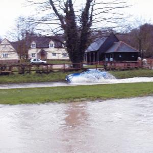 2002 Brookside Mercedes sports negotiates the floods196