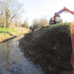 2016 21 03. Bury Lane Moulton river bank repair in progress 2