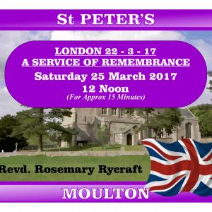 2017 25 03 invatation to service at Saint Peters to remember those killed and injured in London