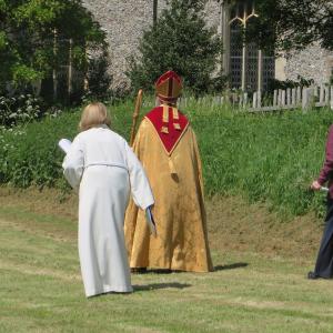 2018 16 05 Saint Peters churchyard extension. The Bishop of Dunwich consecrates the new area 2