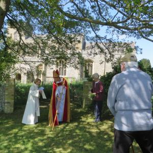 2018 16 05 Saint Peters churchyard extension. The Bishop of Dunwich consecrates the new area 3