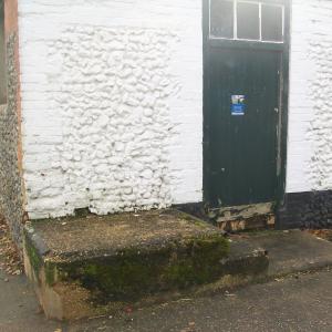 2019 04 11 The Street milk churn platform beside the old dairy French Hall farm.