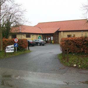 2019 13 12 Moulton Suffolk village hall polling station.