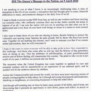 2020 the Queen and Dukes message 2