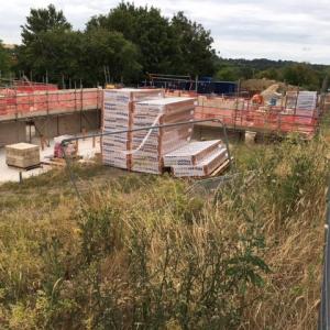 2022 June. new bungalow being built beside the Gazeley Rd on the former site of Amento 2